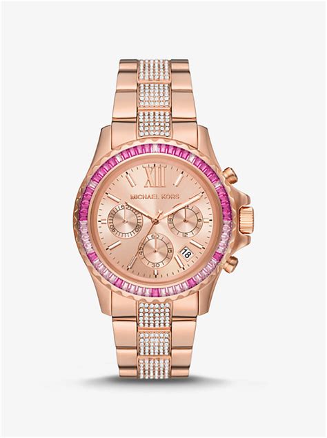 rhinestone stones michael kors|Oversized Everest Pavé Rose Gold.